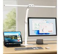 KableRika 24W Lampada da scrivania a LED per ufficio, lampada da scrivania a doppia testa con base, luce da scrivania di design dimmerabile, luce per monitor pc,lo studio e l'illuminazione di casa