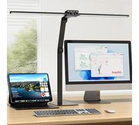 KableRika 24W Lampada da scrivania a LED per ufficio, lampada da scrivania a doppia testa con base, luce da scrivania di design dimmerabile, luce per monitor pc, lo studio e l'illuminazione di casa