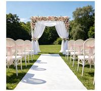 KaBuea 140GSM Thick Wedding Aisle Runner Carpet rug, Durable Floor Runner for Christmas Thanksgiving Party, Hallway & Outdoor Event Decor(3'11" x 16'5" (Rectangular))