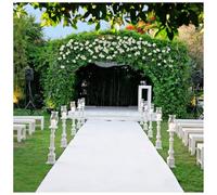 KaBuea Aisle Runner for Wedding Sequins Indoor Outdoor Ceremonies Decor Ivory Carpet Church Runners Weddings Walkway Carpet Rugs(3'3" x 98'5" (Rectangular))