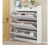 KaBuea Armadio sottile per riporre le scarpe con 3 contenitori ribaltabili e cassetto, organizer antipolvere ad alta capacità per ingresso, camera da letto, ripostiglio