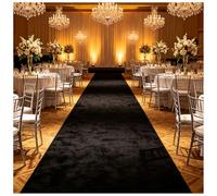 KaBuea Corridore Nuziale Nero, Tappeto da Pavimento for Interni ed Esterni for Matrimoni esclusivi, sfilate di Moda, Sport(3'11" x 32'10" (Rectangular))