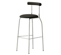 KaBuea Height Bar Stools, PU Leather Upholstered Seat Metal Legs Bar Chair with Backs for Kitchen Pub with Footrest Armless Dining(1pcs Orange,55 cm/21.65 in)