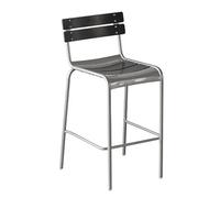 KaBuea Iron Bar Stools, PU Leather Upholstered Seat Metal Legs Chair With Backs For Kitchen Pub With Footrest Armless Dining(Black,65cm/25.6in)