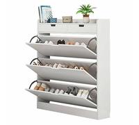 KaBuea Scarpiera a 3 ripiani con coperchio ribaltabile e cassetto, design sottile antipolvere, capiente organizer per scarpe da ingresso, corridoio, appartamento