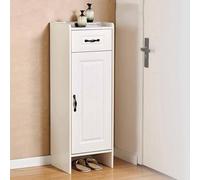 KaBuea Scarpiera Bianca con 1 cassetto e 1 anta, scarpiera antipolvere a 5 livelli, organizer per ingresso, camera da letto, armadio, corridoio