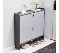 KaBuea Scarpiera Ribaltabile Stretta a 2 Ripiani, Organizer per Scarpe Antipolvere per Ingresso, Corridoio, Camera da Letto - Scarpiera Salvaspazio dal Design Funzionale