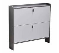 KaBuea Scarpiera Ribaltabile Stretta a 2 Ripiani, Scarpiera Funzionale Antipolvere per Ingresso, Camera da Letto e Corridoio - Organizzatore per riporre le Scarpe Salvaspazio