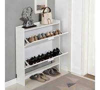 KaBuea Scarpiera Stretta Antipolvere a 2 Strati, Scarpiera Funzionale per Ingresso, Armadio, Dormitorio - Organizer per Scarpe Compatto con Design Flip-Top