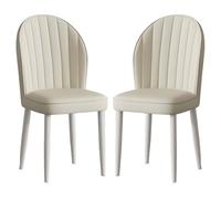 KaBuea Set di 2 Sedie da Pranzo, Sedie da Cucina Imbottite Mid Century Sedia da Accento per Il Tempo Libero Senza Braccioli Antigraffio, Sedia da Soggiorno in Finta Pelle Scamosciata con Gambe in M