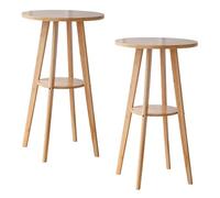 KaBuea Set di 2 tavoli rotondi da pub per la casa - Design interamente in legno massello, tavolo da bar resistente per isola cucina, zona pranzo, uso quotidiano - Altezza 103 cm