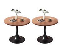 KaBuea Set di 2 tavoli rotondi per bar da cocktail, casa, pub tulipano, caffè, tè, tavolo da pranzo, bistrò, bianco, nero