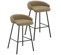 KaBuea Sgabello da bar moderno medio con sedile imbottito, sedia da pranzo perfetta for l'isola della cucina, il pub e la sala da pranzo(Tan,2PCS)