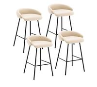 KaBuea Sgabello da bar moderno medio con sedile imbottito, sedia da pranzo perfetta for l'isola della cucina, il pub e la sala da pranzo(Beige,4PCS)