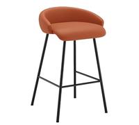 KaBuea Sgabello da bar moderno medio con sedile imbottito, sedia da pranzo perfetta for l'isola della cucina, il pub e la sala da pranzo(Orange,1PCS)