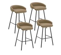 KaBuea Sgabello da bar moderno medio con sedile imbottito, sedia da pranzo perfetta for l'isola della cucina, il pub e la sala da pranzo(Tan,4PCS)