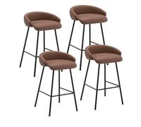 KaBuea Sgabello da bar moderno medio con sedile imbottito, sedia da pranzo perfetta for l'isola della cucina, il pub e la sala da pranzo(Brown,4PCS)
