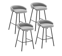 KaBuea Sgabello da bar moderno medio con sedile imbottito, sedia da pranzo perfetta for l'isola della cucina, il pub e la sala da pranzo(Gray,4PCS)