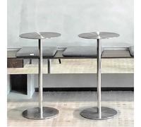 KaBuea Tavoli da bar rotondi Set di 2 tavoli alti in acciaio inox Cocktail Pub Dining Bistro Piccolo posto (105 cm H)