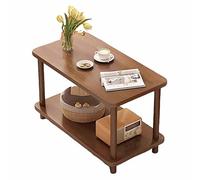 KaBuea Tavolino laterale in legno massello a 2 ripiani con ripiani portaoggetti: tavolino o comodino salvaspazio for soggiorno, camera da letto o ingresso(60x30x53cm)