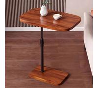 KaBuea Tavolino laterale regolabile con supporto in metallo, piano in legno di noce con controllo di altezza e angolazione, comodino salvaspazio for soggiorno