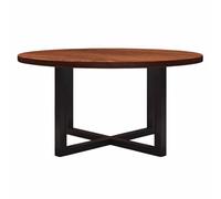 KaBuea tavolo da pranzo rotondo per 4, tavolo da pranzo in metallo con piedistallo in metallo per cena in cucina, mobili per la casa salvaspazio (vintage, 80-120 cm)
