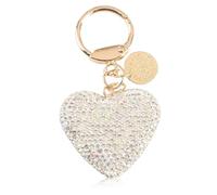 Kabwea Portachiavi a cuore con strass, charm da borsa scintillante per chiavi, zaini e borse, portachiavi di San Valentino