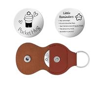 Kabwea Token positivo per abbraccio con pratica custodia in pelle, ideale come regalo divertente e portafortuna personale per San Valentino, multicolore, L