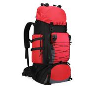 Kabxhueo Zaino da Trekking 80L - 90L Impermeabile Zaini da Escursionismo Zaino Viaggi di Campeggio Montagna per Donna e Uomo Zainetto Leggero Zaino per Alpinismo Arrampicata Ciclismo,Rosso