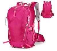 Kabxhueo Zaino Trekking 40 Litri Zaino da Viaggio Ultraleggero Pieghevole per Uomo/Donna Impermeabile Zaino da Campeggio con Copri per Pioggia per Montagna Escursionismo Sportivo Alpinismo,Rose Red