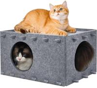 KACBFEE Ampia Cuccia per Gatti da Interno, Cuccia Pieghevole per Gatti di Grandi Dimensioni E per più Gatti, Accogliente Nascondiglio, 60x40x30 Cm, Perfetta per Il Comfort