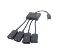 KACCDE 4 Porte MicroUSB TypeC Power OTG Extender Hub Cavo Nero Per Tablet Smartphone Connessione di Ricarica