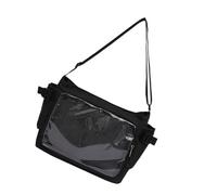 KACCDE Clear Designs - Borsa a tracolla essenziale per la scuola, con distintivi e adesivi unici, per appassionati di anime trendsetter, Nero , Medium