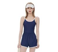 KACCDE Costume da bagno monokini da donna con scollo rotondo con pantaloncini da bagno ad asciugatura rapida, costume da bagno per attività in spiaggia costumi da bagno controllati dalla pancia