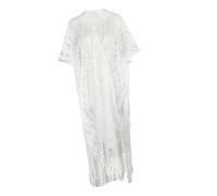KACCDE Elegante costume da bagno in pizzo che copre scialle per piscine resort vacanze al mare comodo vedere attraverso cardigan abito da spiaggia con frange