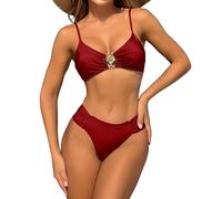 KACCDE Seashells Cutout Costume da bagno Due Pezzi Vita Alta per Spiaggia Estati Bikini A Vita Alta Set Pancia Controllo Estati Spiaggia Costumi Da Bagno