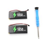 KACCDE Set di 2 batterie per controller da 1850 mWh, celle ricaricabili da 3,7 V, sostituzione di alimentazione interna con cacciavite per il servizio di batteria del controller di routine