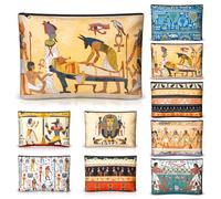 Kacctyen 9 borse per il trucco egiziano, regalo egiziano, borsa per cosmetici in tela dell'antico Egitto, borsa mitologia, faraone, geroglifici, borsa da toeletta da viaggio, regalo per gli amanti
