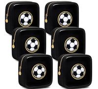 Kacctyen Borsa per il trucco da calcio con toppa in ciniglia Borse per spuntini da calcio Regali di squadra Mini sacchetto di trucco trasparente Impermeabile Organizer in PVC Accessori Borsa Accessori