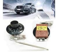 KACEPAR TS-120SR - Termostato capillare per auto, con interruttore di controllo della temperatura, regolabile da 0 a 120 °C, interruttore universale regolabile da 12 V