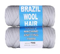 Kachanaa 8 rotoli di lana brasiliana grigia per trecce, acrilico, filato per lavori a maglia a mano, per intrecciare capelli sintetici dea locs all'uncinetto, trecce senegalesi, colore grigio #