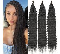 Kachanaa Capelli sintetici da 76,2 cm, per trecce da Dea, ondulate, per trecce da Dea, confezione da 7, pre-separate, per trecce da dea fiume/1B#