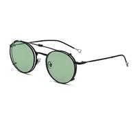 Kachawoo Occhiali da sole rotondi polarizzati per uomini UV400 Lente Clip-on Occhiali da sole per donne Montatura in metallo Occhiali da sole a ribalta, L