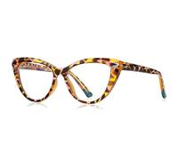 kachawoo Occhiali di blocco della luce blu per le donne Cat Eye occhiali montatura TR90 montatura occhiali moda, Leopardo con trasparente, L