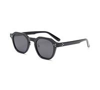kachawoo TR90 Occhiali da sole polarizzati per le donne Mens Square Poligono Retro Vintage Occhiali da sole Spessa Montatura di Lusso Brand Design Occhiali, Nero , m