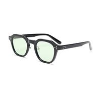 kachawoo TR90 Occhiali da sole polarizzati per le donne Mens Square Poligono Retro Vintage Occhiali da sole Spessa Montatura di Lusso Brand Design Occhiali, nero con verde, m