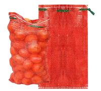 Kackaidi Confezione da 10 sacchetti a rete extra large per cipolle, 50,8 x 81,2 cm, sacchetti a rete riutilizzabili per patate, cipolle, verdure, con coulisse, 27,2 kg
