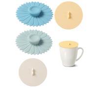 KACZUS 4 pezzi coperchi in silicone per bicchieri 10 cm - Coperchi riutilizzabili per tazze e bicchieri, coperture colorate contro polvere, insetti e schizzi, ideali per caffè, tè e boccali di birra