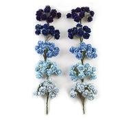 KADADSA 100 piccole rose artificiali miste di colore blu scuro e celeste in cinque colori, fiori di carta di gelso 15-18 mm, fiori per matrimoni e scrapbooking (18-20 mm/100 pezzi)