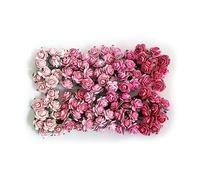 KADADSA 100 piccole rose artificiali miste rosa in cinque colori, fiori di carta di gelso, 15-18 mm, per matrimoni e scrapbooking